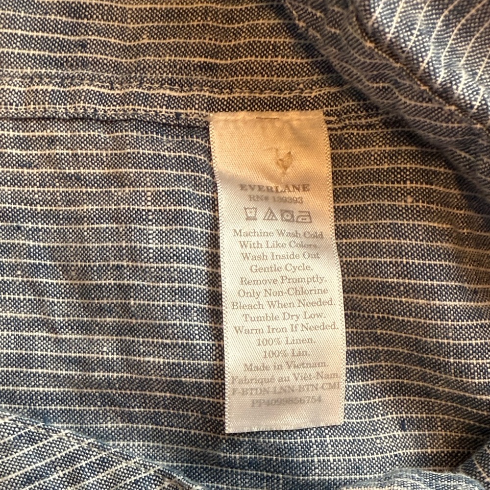 Everlane Women's Blue White Chambray Button-Front Camisole Top Size 14 - Picture 4 of 11